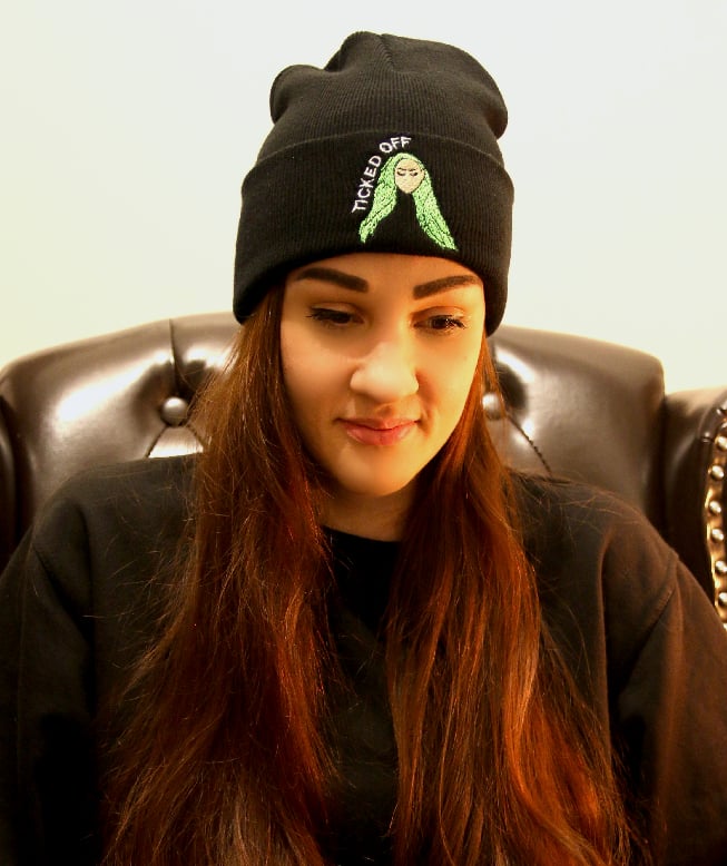 ‘TICKED OFF’ Beanie - Fully Embroidered