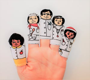 Image of CAREERS/PROFESSIONS - Set of 5 finger puppets 