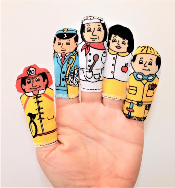 Image of CAREERS/PROFESSIONS - Set of 5 finger puppets 