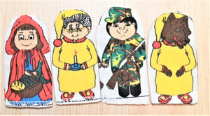 Image of "LITTLE RED RIDDING HOOD" + STORY - Set of 4 finger puppets