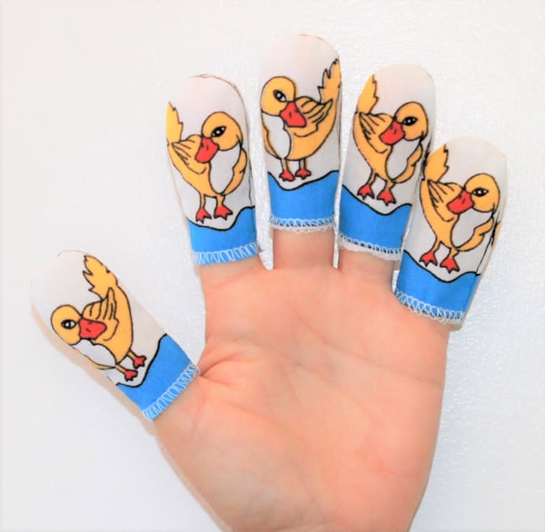 Image of "FIVE LITTLE DUCKS" + STORY - Set of 5 finger puppets