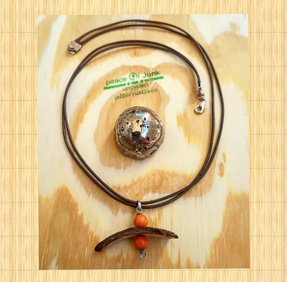 Image of #ORANGE #BAMBOO BROWN CORD NECKLACE