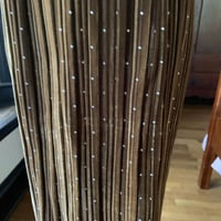 Image 5 of Pleated Brown Velvet Polka Dot Skirt Medium