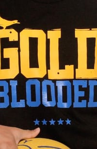 Image 2 of ADAPT Gold Blooded ( Men's BLK/RYL TEE )