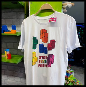 Camiseta ALGODÓN Diseño TETRIS STOP LGTBIFOBIA