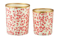 Tealight holders, set * Twig * Red