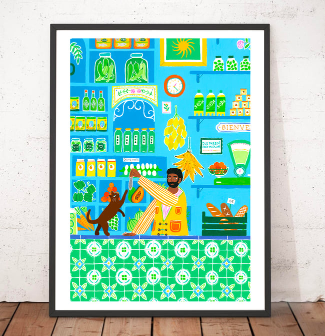 AFFICHE L'ÉPICERIE BLEUE