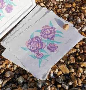 Image of Peonies - Limited Edition Silkscreen Print on 150 gsm paper made from recycled cotton
