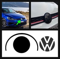 Image 1 of X1 Vw Golf Mk7.5 Front Dechrome Radar badge Overlay 