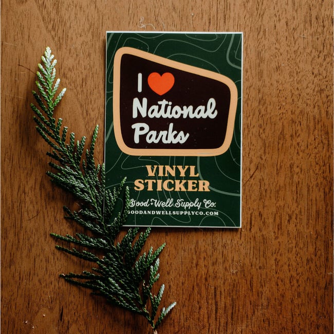 I Heart National Parks Vinyl Sticker