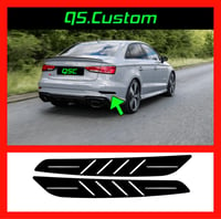 Image 1 of X2 Audi 8v A3 S3 RS3 Saloon Rear Bumper Reflector Overlay Decal Sticker.