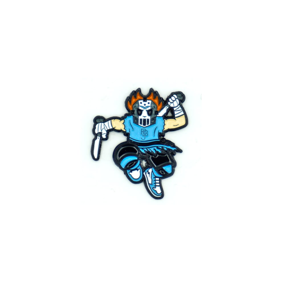 PBJ x The Capologists - Hockey Casey enamel pin BLUE