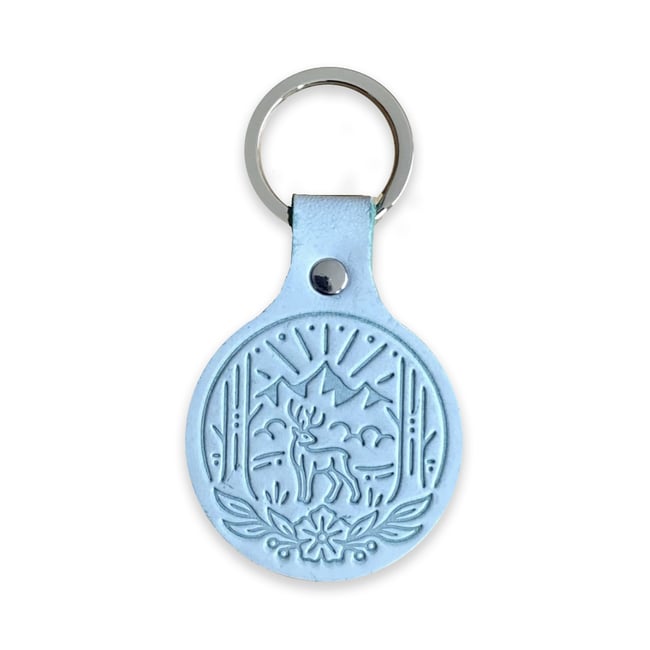 Pinewood Green Leather Keychain