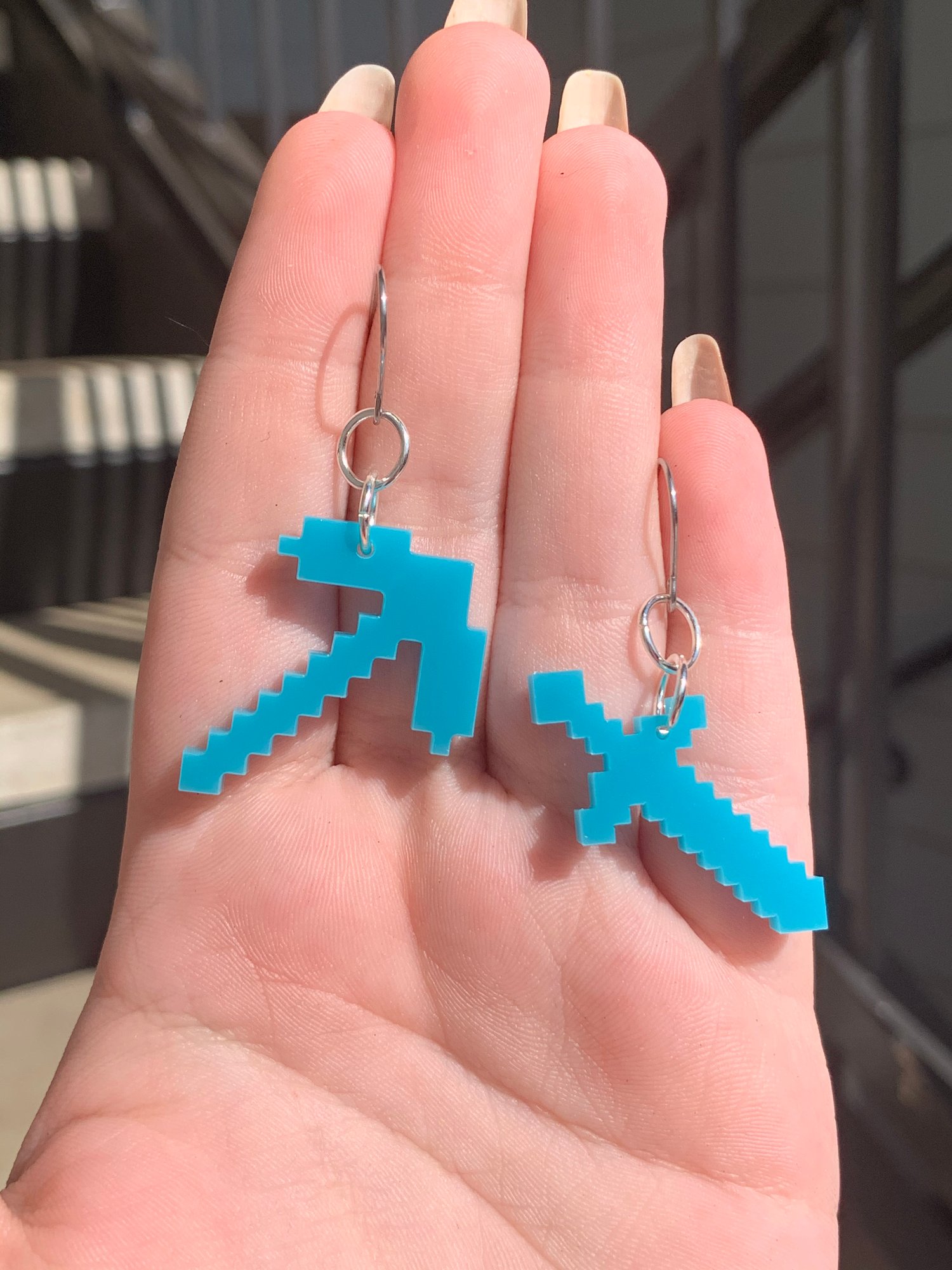 minecraft tool earrings