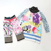 Image 2 of floral courtneycourtney bold happy stripe patchwork sweater 6/12m baby girl gift pants shower
