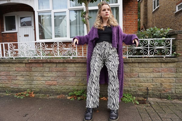 Image of The Zia Trousers in Zebra Print