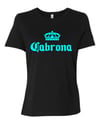 "Cabrona" Carlas Closet Exclusive Neon Blue/Black Round Neck Women's Tee
