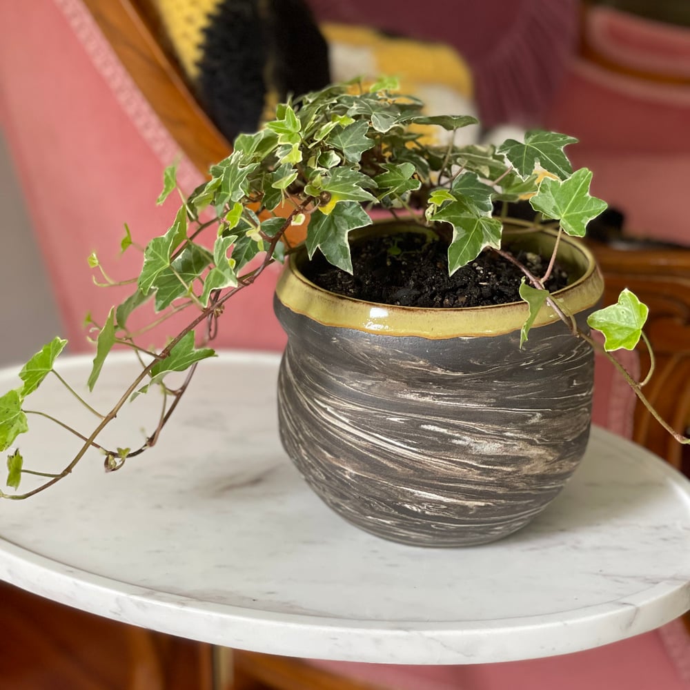 Charcoal Swirl Planter
