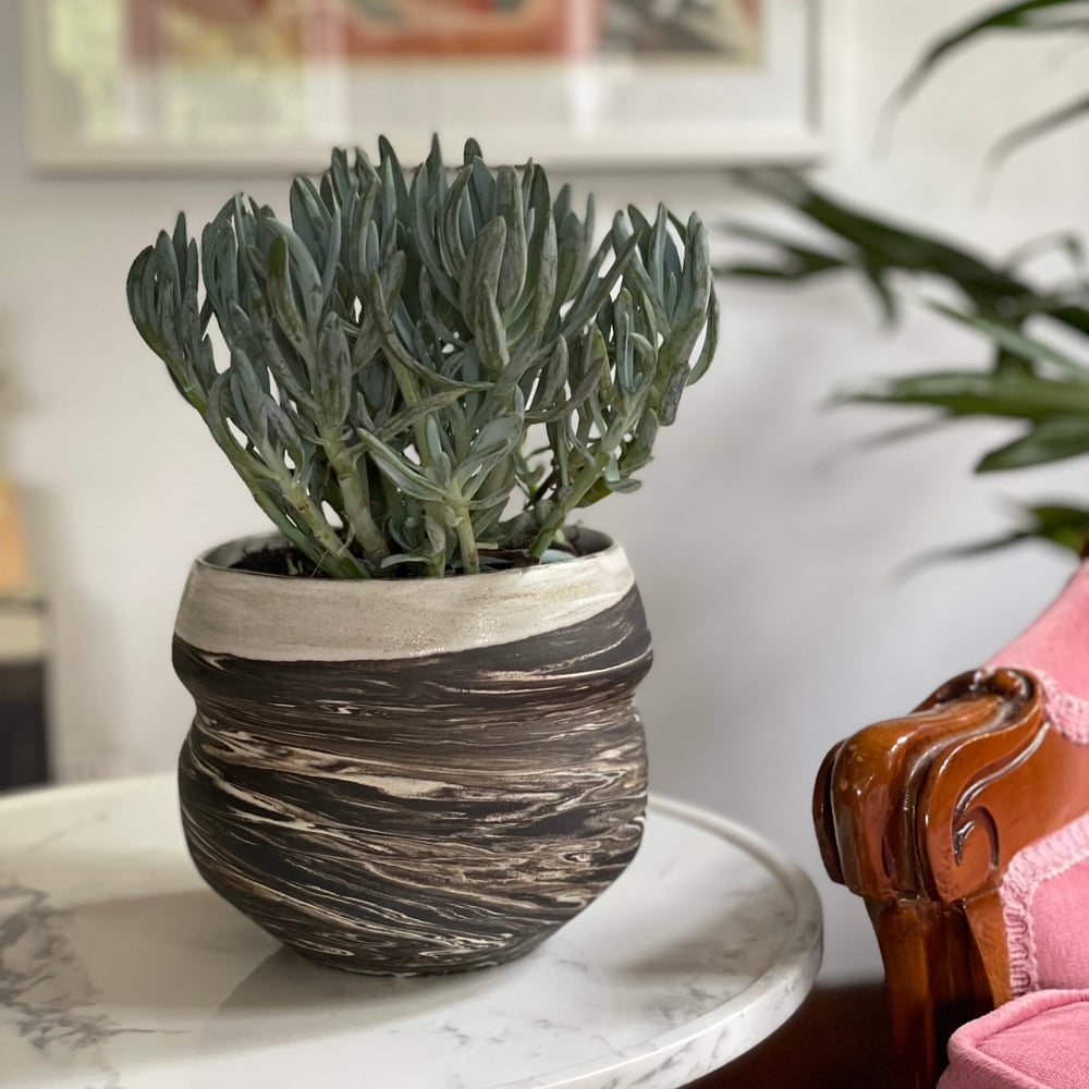 Charcoal and Snow Planter