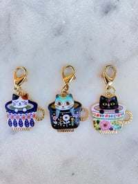 Kitty Cat Teacup Charms Set Of 3 