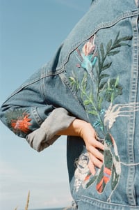 Denim jacket with handmade embroidery