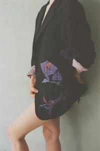 Wool blazer with handmade embroidery