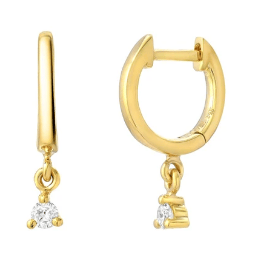 Image of 14 kt Huggies with Diamonds or Dangling Stars (3 styles)