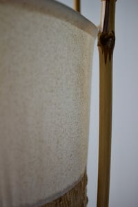 Image 5 of Bamboo, Rattan and Cotton Mid-Century Lamp in the Style of Louis Sognot