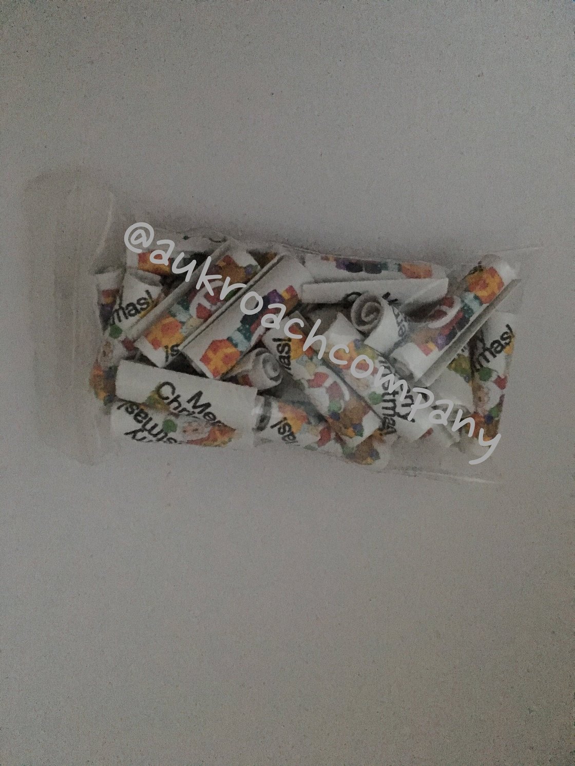 Image of 'Merry Christmas!' 30 or 100 Roaches