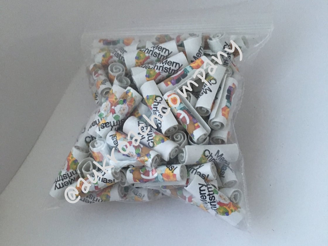 Image of 'Merry Christmas!' 30 or 100 Roaches