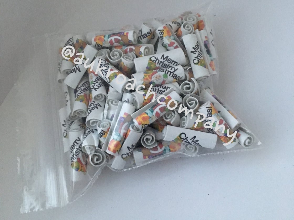 Image of 'Merry Christmas!' 30 or 100 Roaches