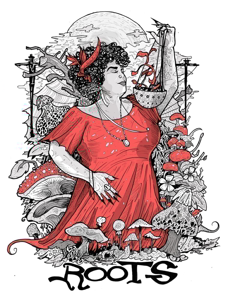 Image of THE CHAOS OF ENLIGHTENMENT - ROOTS RISOGRAPH PRINT