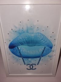 Image 1 of ICE  BLUE GLOSSY LIP PRINT