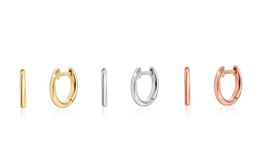 Image of 14kt Gold High Polish Huggies/Hoops (3 sizes)