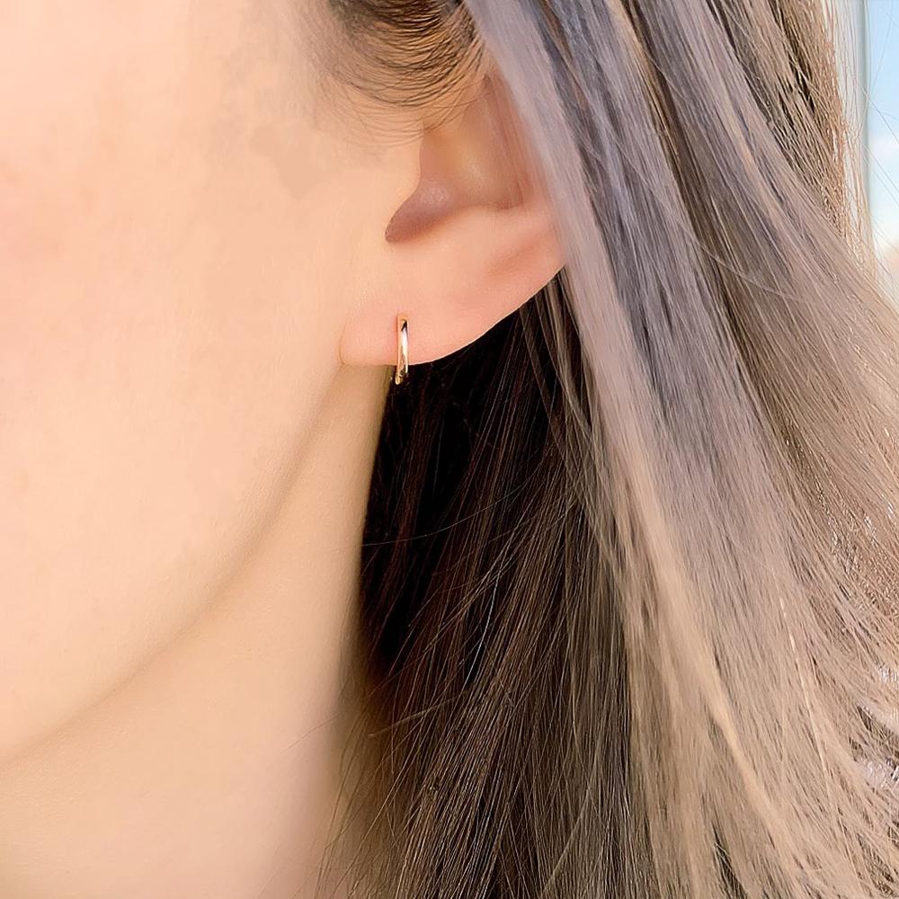 Image of 14kt Gold High Polish Huggies/Hoops (4 sizes)