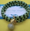 Green and Black Memory Wire Bracelet