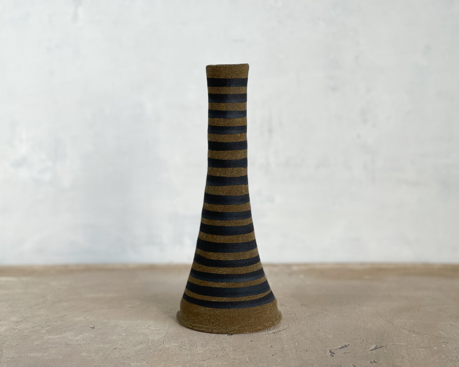 Image of Olive Striped Stupa Vase
