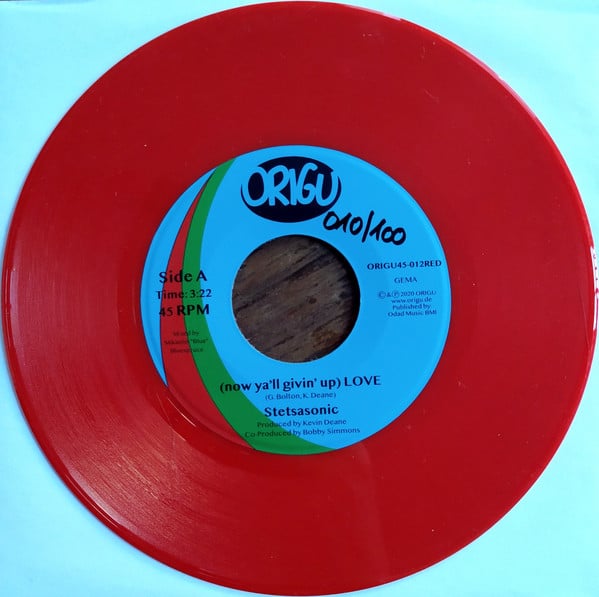 Image of LIMITED EDITION HAND NUMBERED RED WAX 7" STETSASONIC - (NOW YA'LL GIVIN' UP) LOVE B/W INSTRUMENTAL