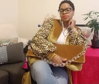 Image 2 of Golden Velvet Art-ish Clutch ONLY