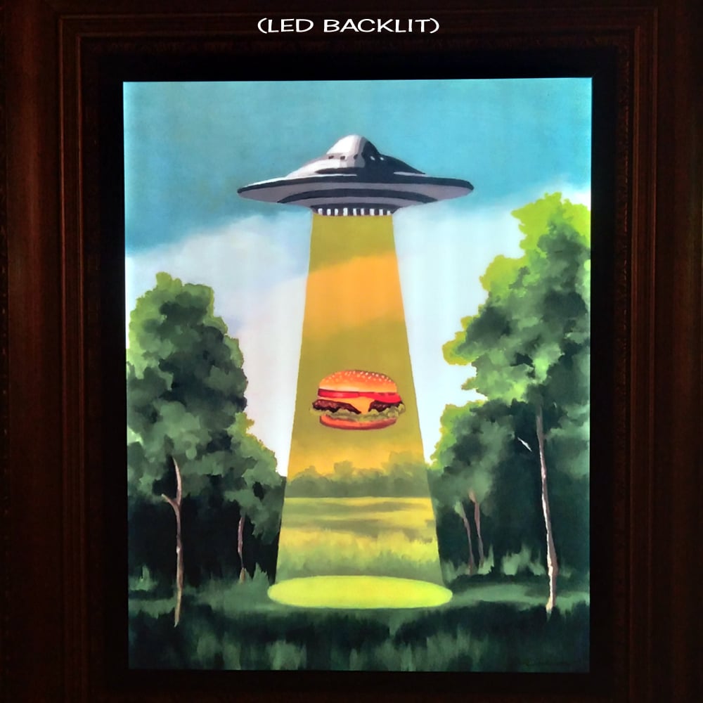 The Hamburger Abduction - LED BACKLIT framed unit