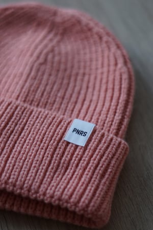 Image of Blush Ripped Label Beanie