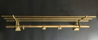 Image 2 of Art Deco Brass Coat Rack with Hat Shelf