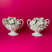 Image 1 of Pair of French Porcelain Flower Vases