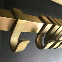 Image 4 of Art Deco Brass Coat Rack with Hat Shelf