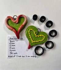 Image 1 of Double sided Worm Hearts for TUNNELS/Stretched Lobes