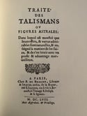 Traité des talismans, fac-similé d'un grimoire de magie de 1658, par Jean Albert Belin, Rare!