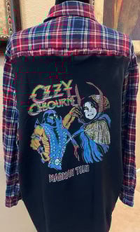 Vintage Red/Blue/White Flannel Shirt Ozzy Osbourne