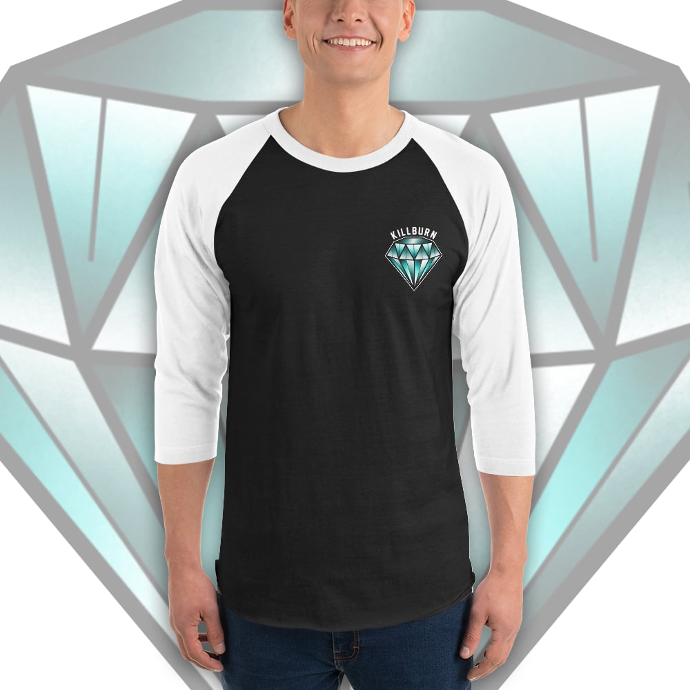 Image of UNISEX 3/4 SLEEVE DIAMOND RAGLAN SHIRT