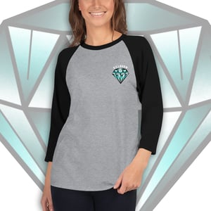 Image of UNISEX 3/4 SLEEVE DIAMOND RAGLAN SHIRT