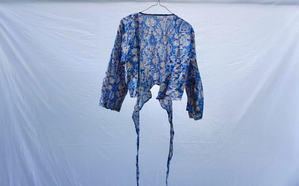 Image of The Eliana Wrap Top in forget-me-not